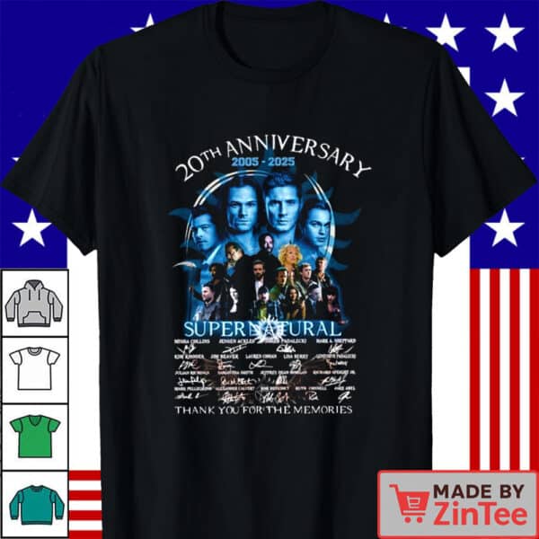20th anniversary 2005 2025 Supernatural thank you for the memories Shirt