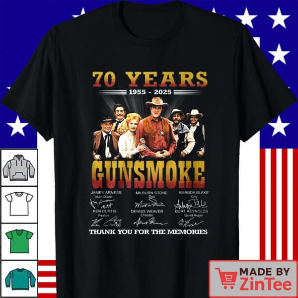 70 Years Gunsmoke Thank You For The Memories Anniversary 1955 2025 Shirt