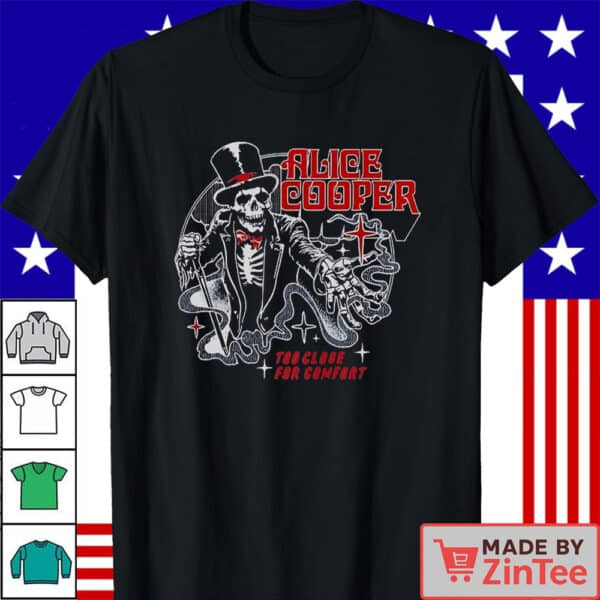 Official Alice Cooper Too Close For Comfort Ringmaster Tour 2025 Skeleton T-Shirt