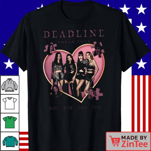 Blackpink Retro Deadline 2025 World Tour Shirt, Blackpink Jennie, Jisoo, Rose, Lisa Shirt