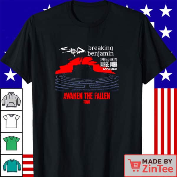 Official Breaking Benjamin Awaken The Fallen 2025 Tour Shirt