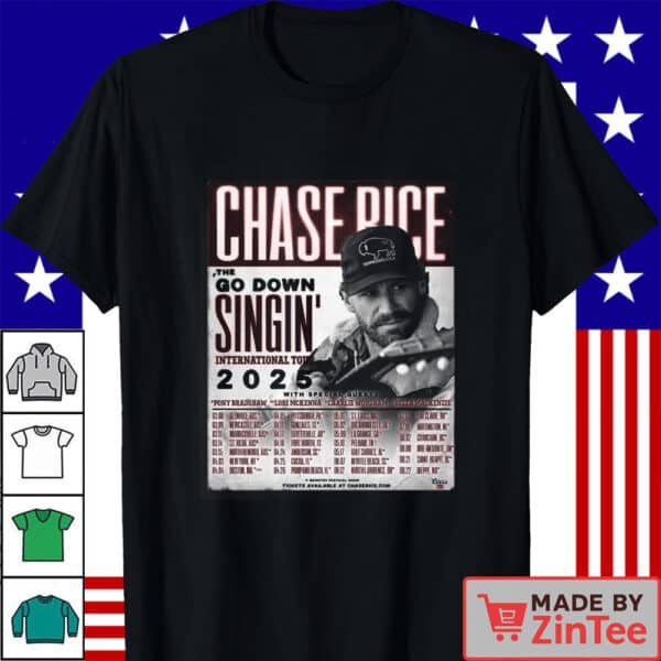 Chase Rice 2025 The Go Down Singin’ International Tour Shirt