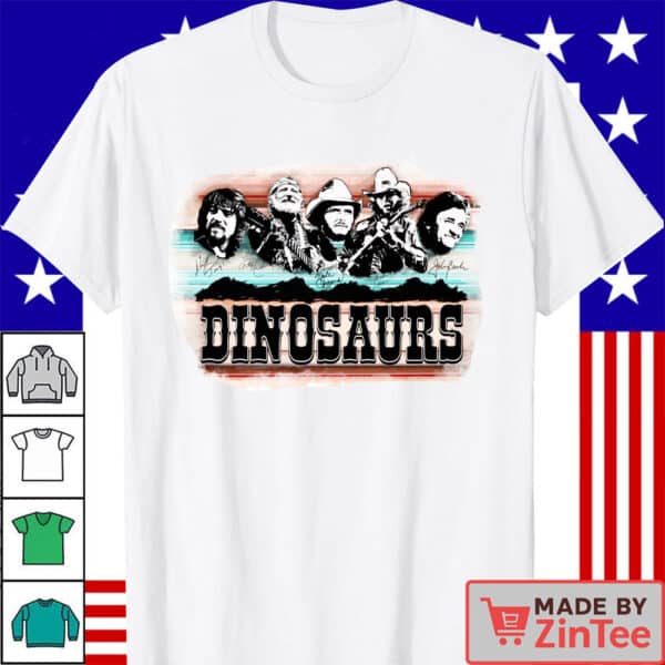 Dinosaur Western Southern Retro Boho Hippie Shirt