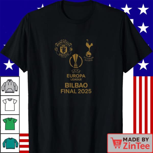 Europa League Final 2025 T-Shirt, Manchester United vs Tottenham Graphic Tee T Shirt