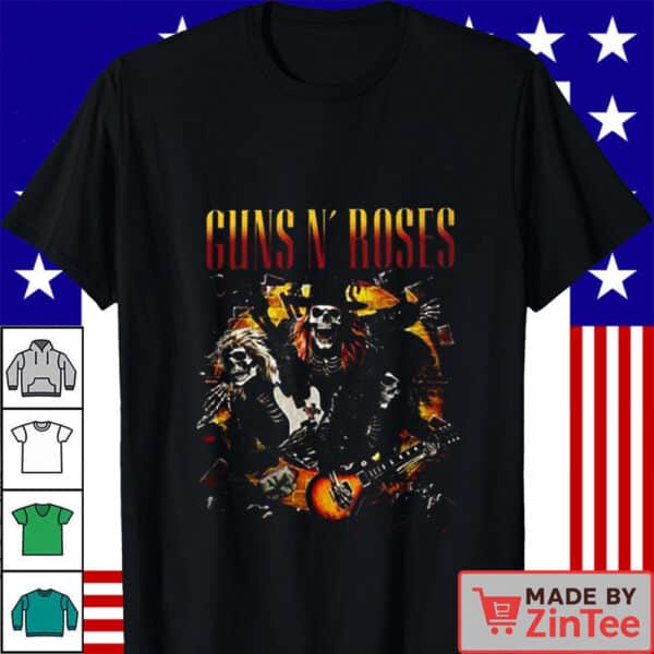 Gun N Rose Skeletons Tour 2025 Two Sided Unisex T Shirt