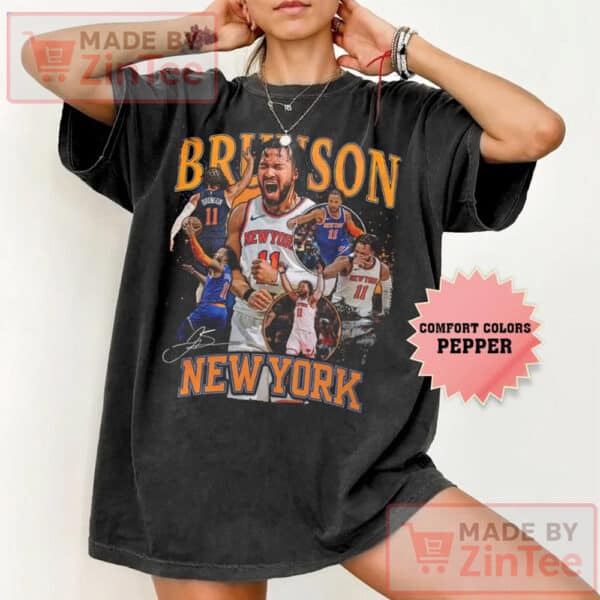 Jalen Brunson Shirt, New York Basketball Retro 90s T-Shirt