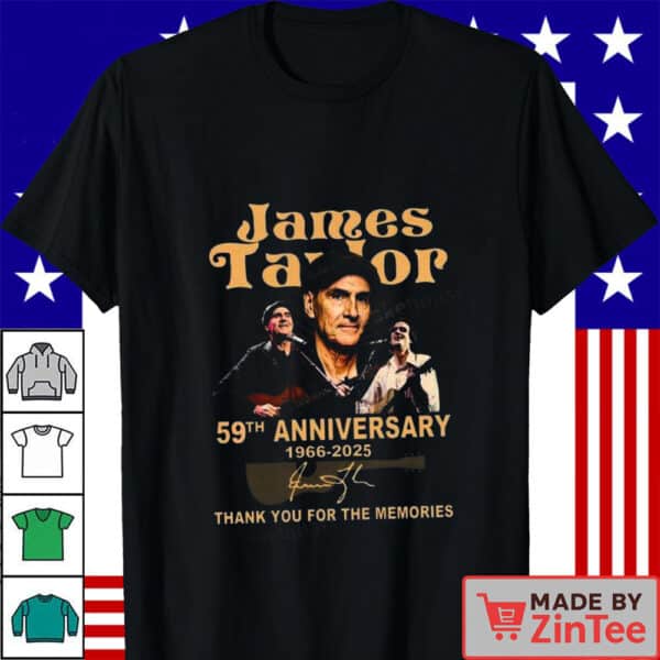 James Taylor 59th Anniversary 1966-2025 T Shirt