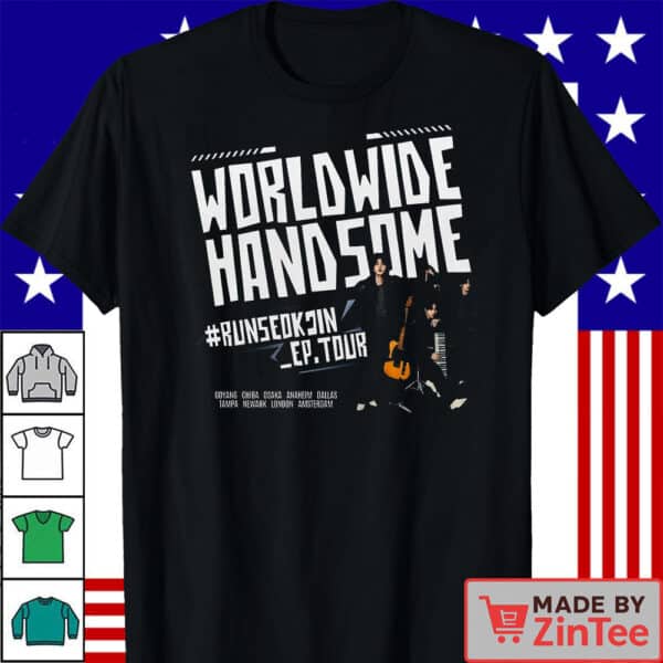 Jin Concert T-Shirt 2025, Worldwide Handsome Tour Tee, BTS Jin Tour Shirt