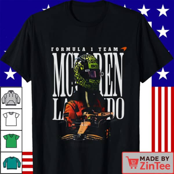 Limited Lando Norris Shirt, McLaren F1 Racing Shirt, NOR4 Retro Graphic Tee T Shirt