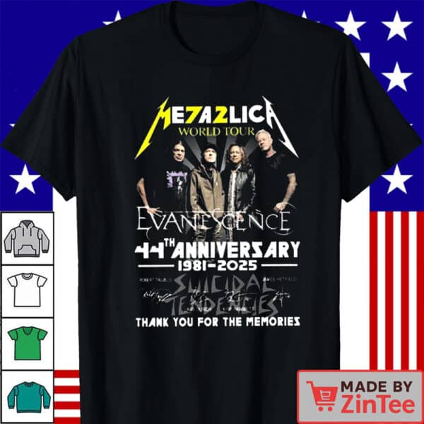 Metallica 44th Anniversary 1981-2025 Signatures Shirt