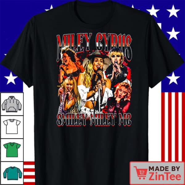 Miley Cyrus Shirt, Smiley Miley 90s Style Shirt