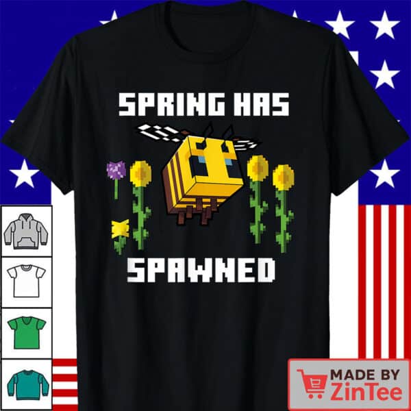 Minecraft Bee Spring Has Spawned Graphic Blocks T Shirt