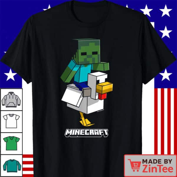 Minecraft Chicken Jockey Aiming To Attack T Shirt