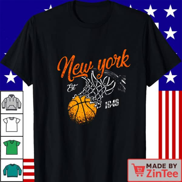 New York Basketball Vintage Est 1946 Shirt, Basketball Retro 90s Shirt