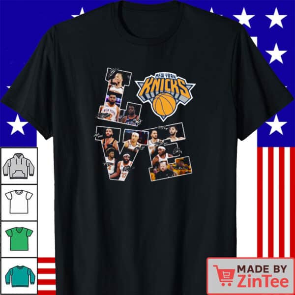 New York Knicks LOVE Collage T-Shirt – Official Team Photo Graphic Tee