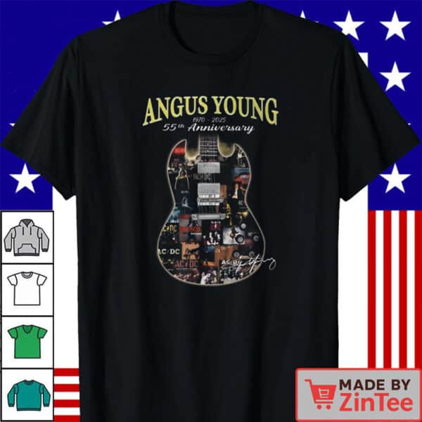 Official Angus Young 1970-2025 55th Anniversary Signature Shirt