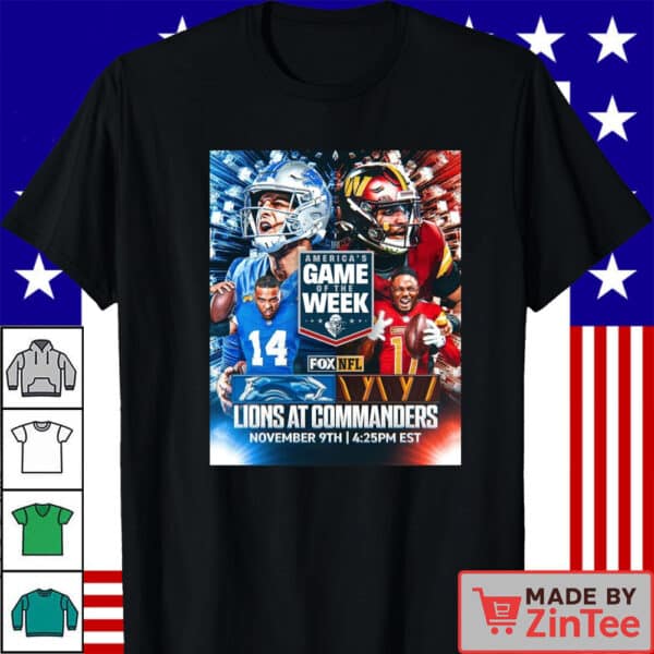 Official Detroit Lions At Washington Commanders America’s Game Of The Week November 9th 2025 Poster Shirt