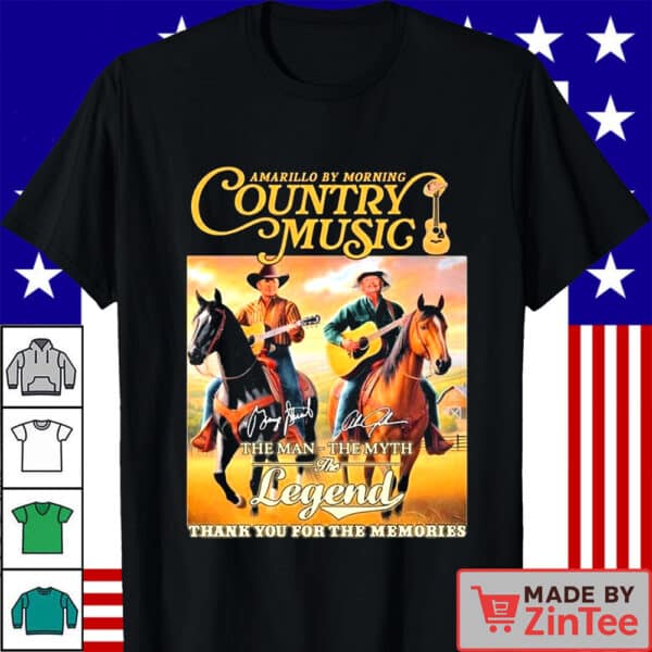 Official George Strait Amarillo By Morning Country Music The Man And The Myth The Legend Thank You For The Memories Shirt