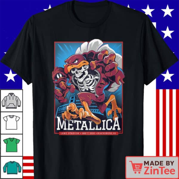 Official Metallica Blacksburg Virginia Tech At Lane Stadium On May 7 M72 World Tour 2025 Shirt