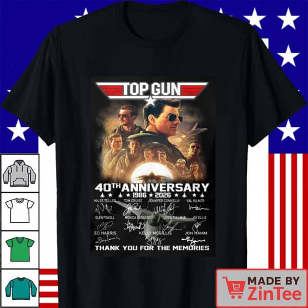 Official Top Gun Maverick 1986–2026 Shirt – 40 Years of Flight Commemorative Tee Shirt