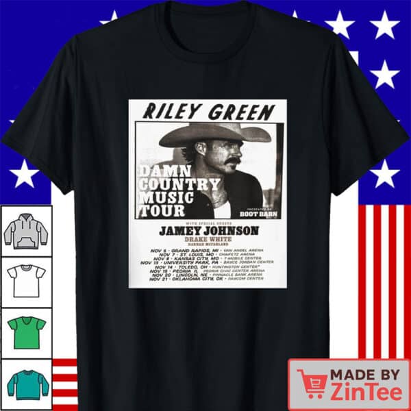 Riley Green Damn Country Music Tour 2025 Shirt
