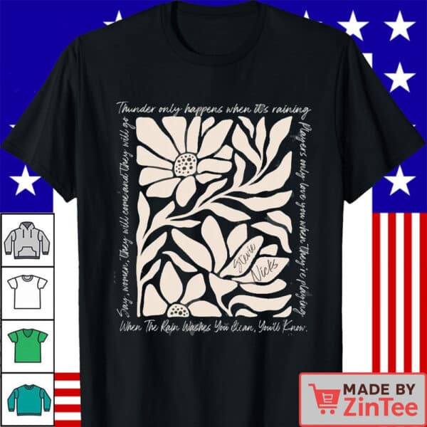 Stevie Nicks T Shirt,  Boho Flowers