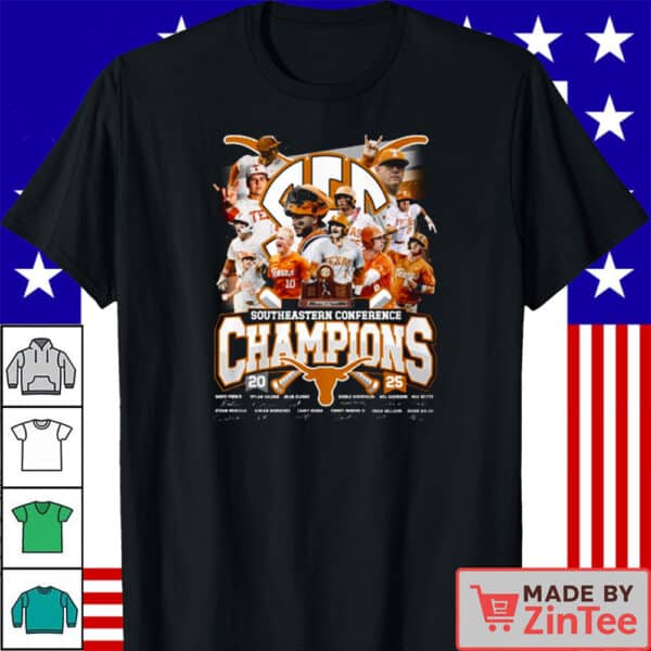 Texas Longhorns 2025 SEC Champions T-Shirt Official Fan Celebration Shirt