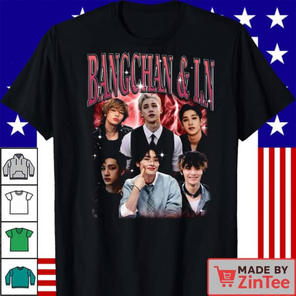 Vintage Bangchan & IN Stray Kids Shirt, Bang Chan Retro  Shirt