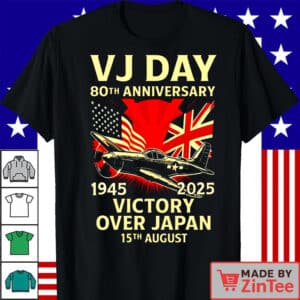 Vj Day Wwii 80th Anniversary Vintage V-j Day 2025 Flag Shirt