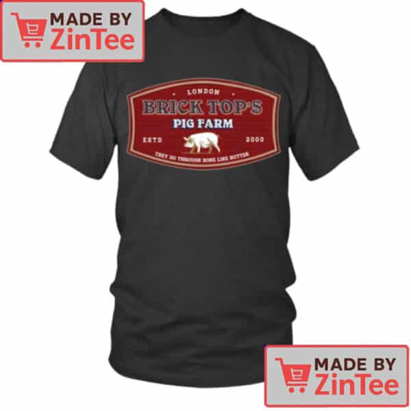Brick Top's Pig Farm T-Shirt – Snatch Movie Inspired Retro Meat Label Graphic Tee