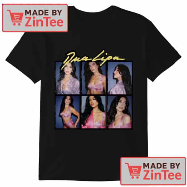 Dua Lipa Photo Collage Shirt – Pop Star Fan Tee with Signature – Stylish Music Merch Gift