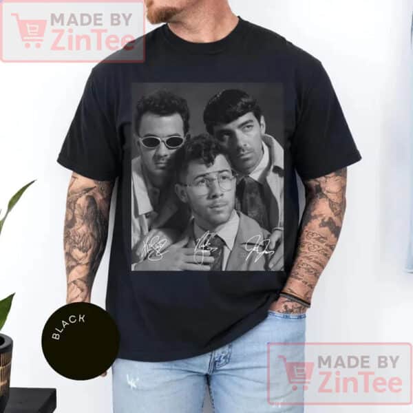 Jonas Brothers Signed Portrait Shirt, 20th Anniversary Tour