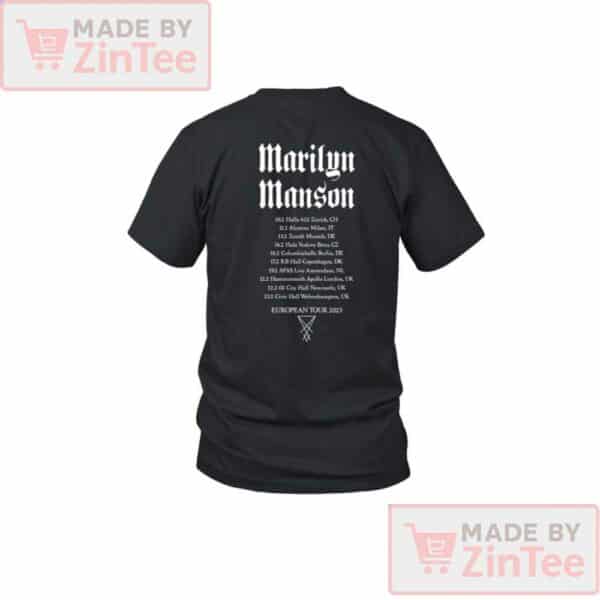 Marilyn Manson European Tour 2025 Shirt – Official Concert Dates Back Print
