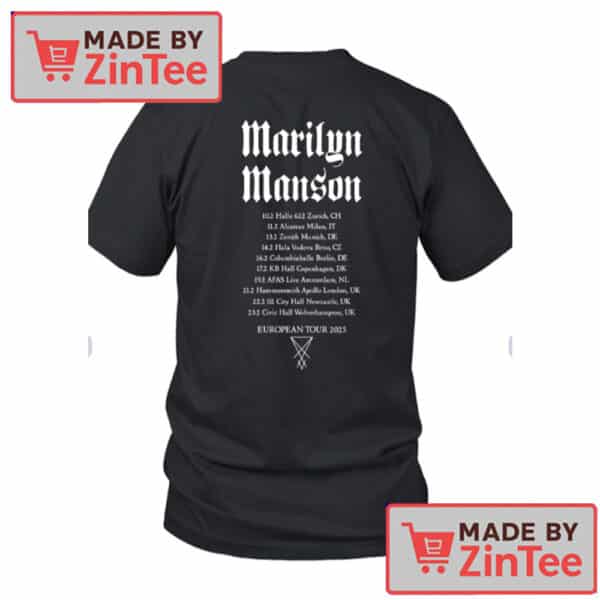 Marilyn Manson European Tour 2025 Shirt – Official Concert Dates Back Print