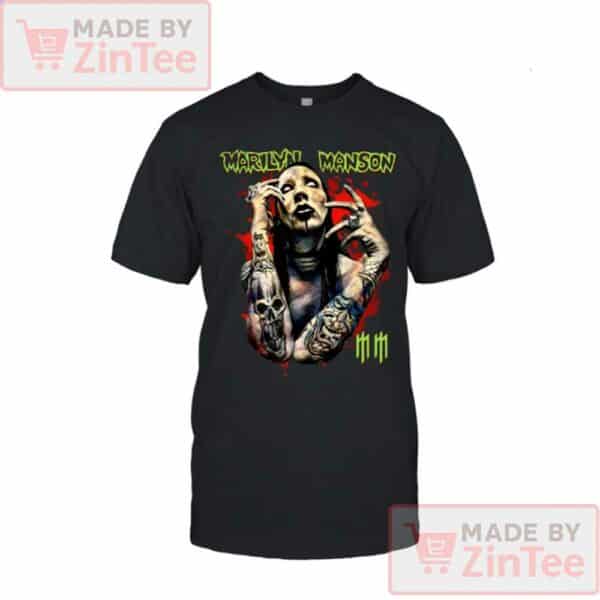 Marilyn Manson Tattoo Art Shirt – Gothic Rock Graphic Tee for Fans