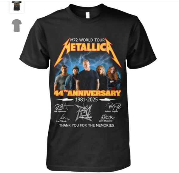 Metallica 44th Anniversary 1981-2025 Signature Thank You For The Memories Shirt