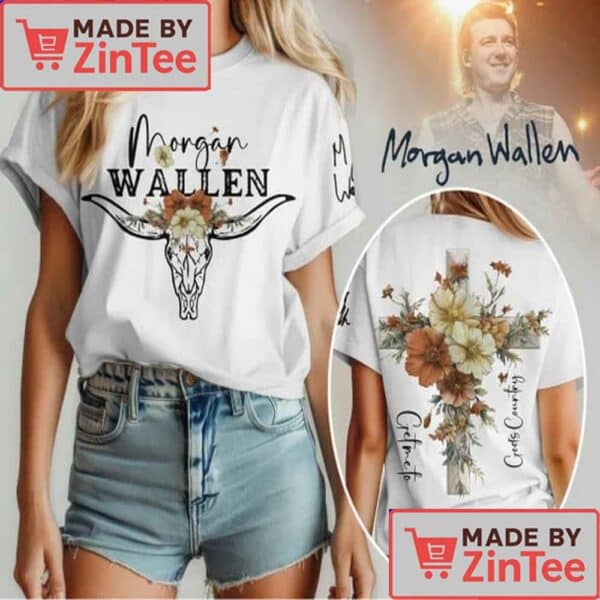 Morgan Wallen Floral Skull T-Shirt – Western Country Christian Graphic Tee