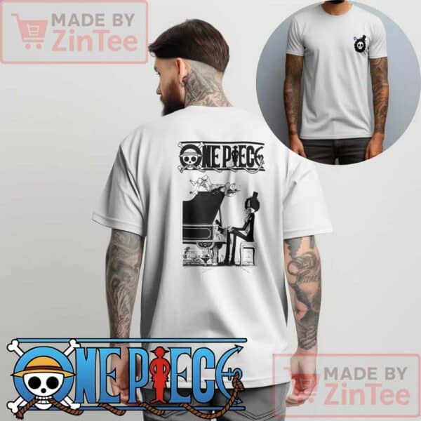 One Piece Brook Piano Shirt, Anime Manga Tee