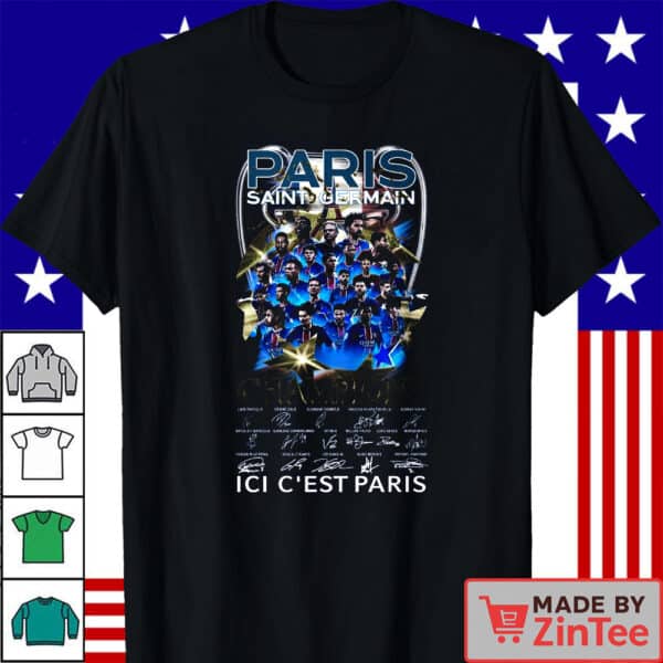 PSG 2024 2025 Champions Team Celebration T Shirt