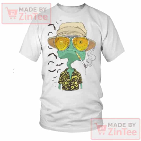 Psychedelic Lizard T-Shirt – Fear and Loathing Parody with Trippy Sunglasses and Hawaiian Shirt