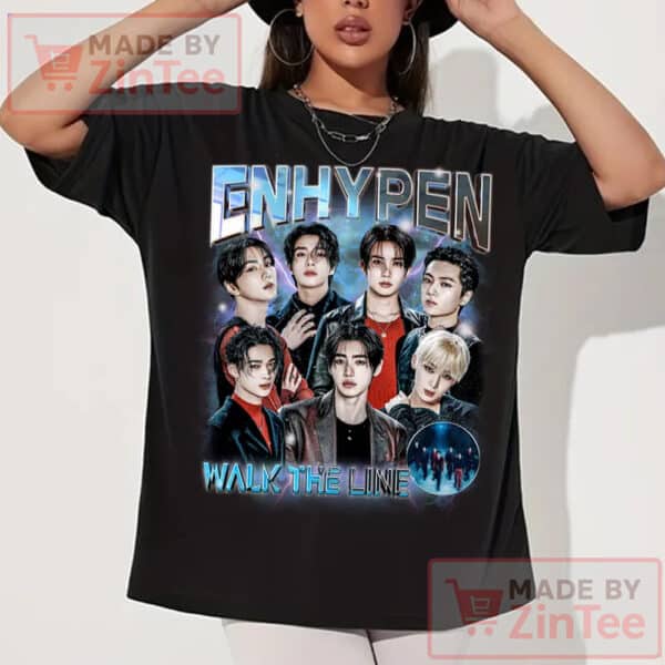 Retro Enhypen Walk The Line World Tour 2025 Shirt