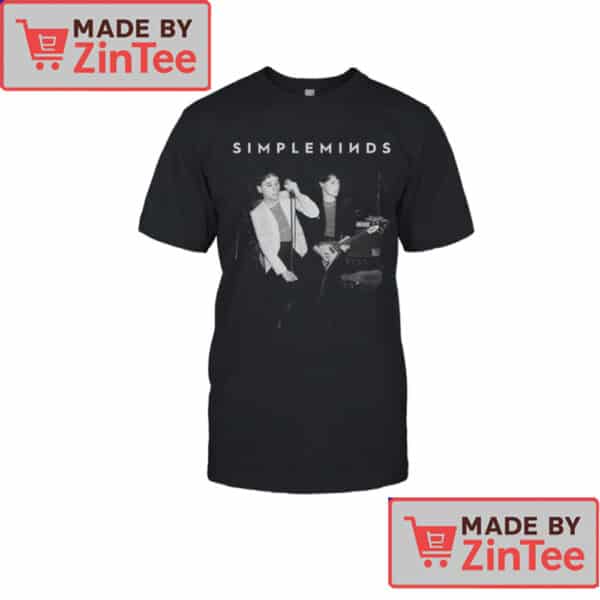 Simple Minds Vintage Black & White Concert T-Shirt – Classic Band Performance Photo Tee for Retro Rock Fans