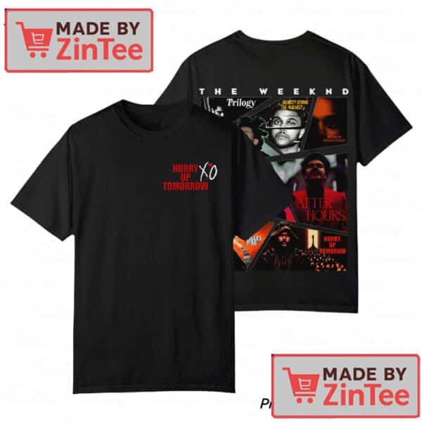 The Weeknd Hurry Up Tomorrow T-Shirt – XO Album Collage Graphic Tee for Fans