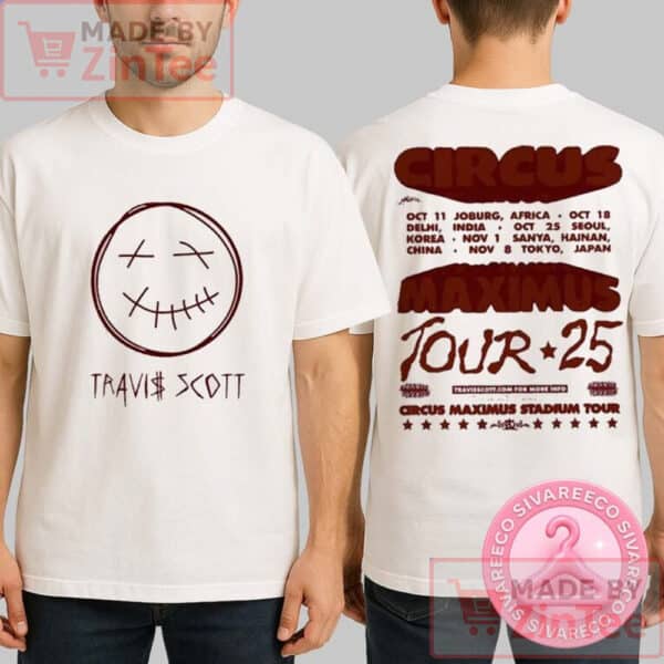 Travis Scott The Circus Maximus Tour 2025 Merch Dates List Start On October Shirt