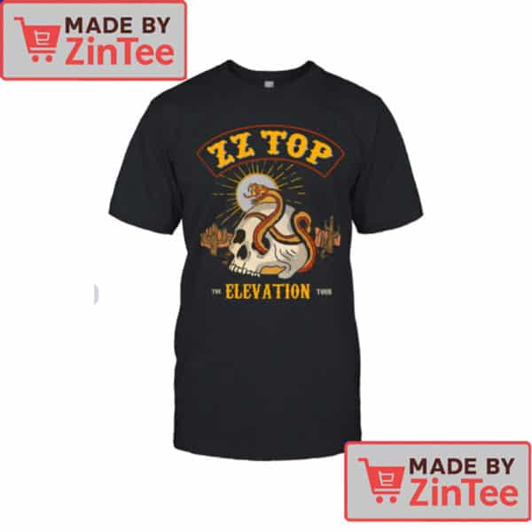 ZZ Top Elevation Tour T-Shirt – Vintage Skull and Snake Graphic Tee for Rock Fans